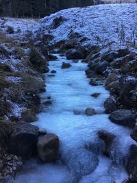 Close-up of frozen ice