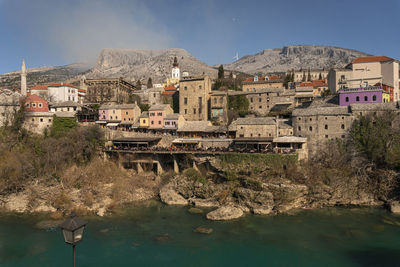 Cityscape of the city of mostar, bosnia and herzegovina