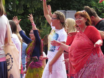 Group of people standing on display