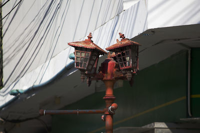 Low angle view of sailboat against sky