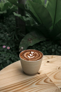Coffee latte art in coffee shop