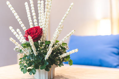 Close-up of flowers on table