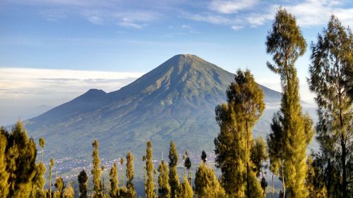 Panoramic view of mountains against sky