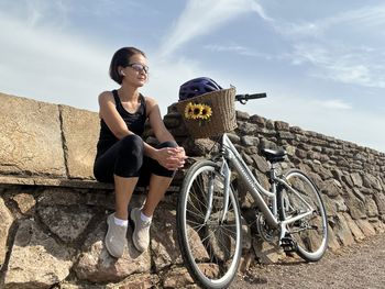 Low angle view of bicycle