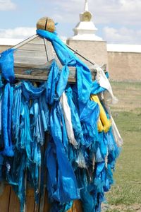 View of rope against blue sky