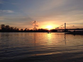 Scenic view of sea at sunset