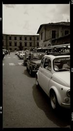 Cars parked on road