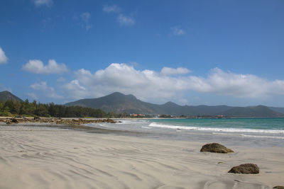 Scenic view of beach against sky