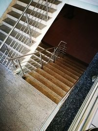 High angle view of stairs