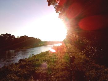 Sunset over lake