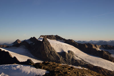 Scenic view of mountains against clear sky