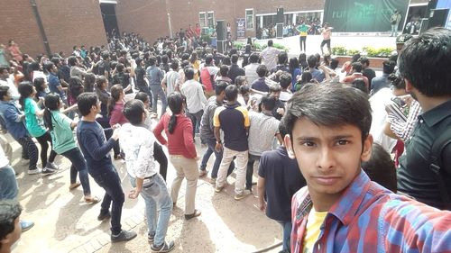 Group of people in stadium