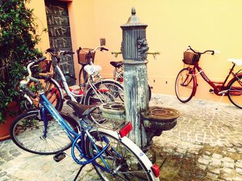 Bicycle parked on bicycle