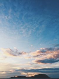 Low angle view of sky at sunset