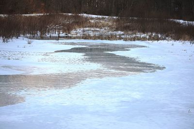 Frozen lake during winter