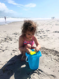 Child playing at beach