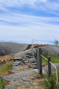 Scenic view of land against sky