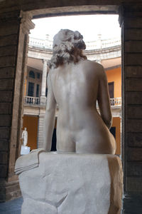 Rear view of statue