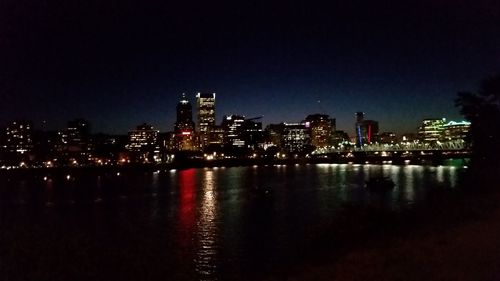 Illuminated city at night