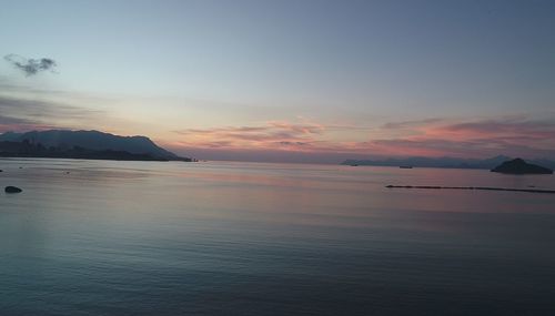 View of sea against sky during sunset