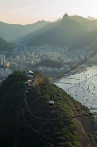 Detail of the city of rio de janeiro in brazil seen from the famous sugar loaf mountain