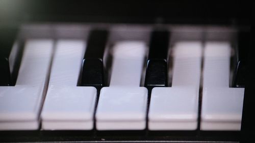 Close-up of piano keys