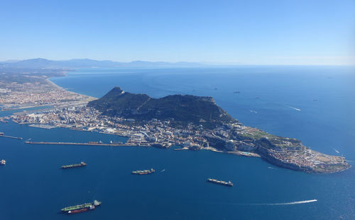 Aerial view of the rock of gibraltar