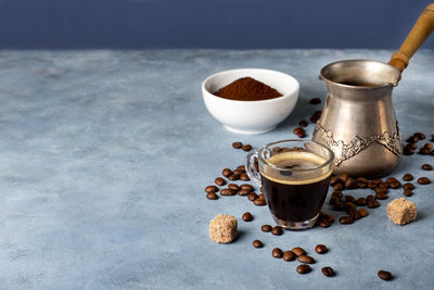 Close-up of coffee on table