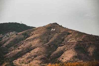 Scenic view of arid landscape against clear sky