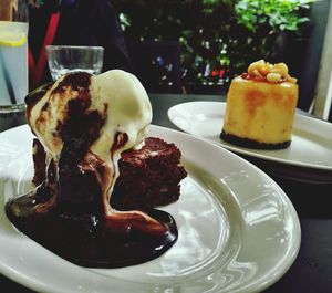 Close-up of ice cream in plate