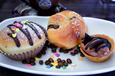 Close-up of dessert in plate