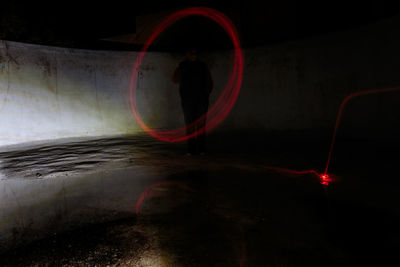 Close-up of light trails