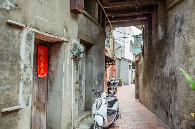 Graffiti on wall of old building