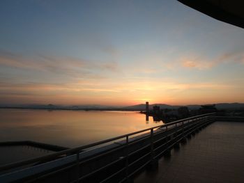 Sunrise over the lake from the top of the tower