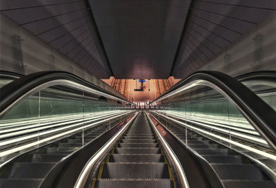 Low angle view of escalator