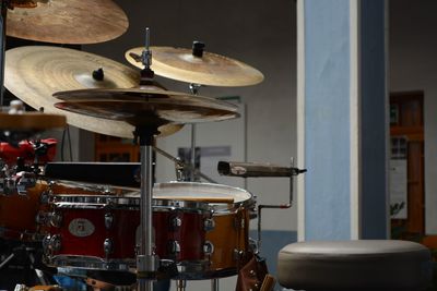 Close-up of drums indoors