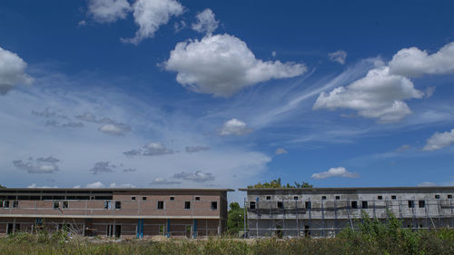 Low angle view of buildings against sky