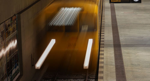 View of escalator at subway station