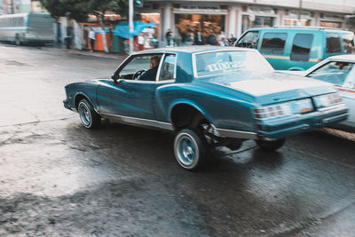 Vintage car on street