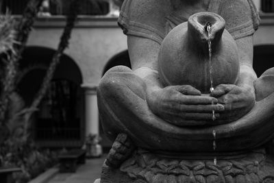 Close-up of man statue in temple