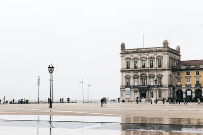 View of buildings against clear sky