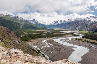 Scenic view of mountains against sky