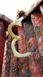 Low angle view of rusty metal