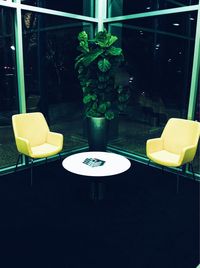 Empty chairs in restaurant