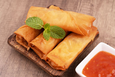 Close-up of food on table