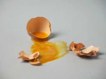 Close-up of yellow pepper against white background