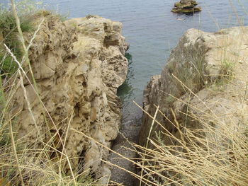 High angle view of sea shore