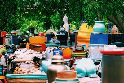 Statues in market stall