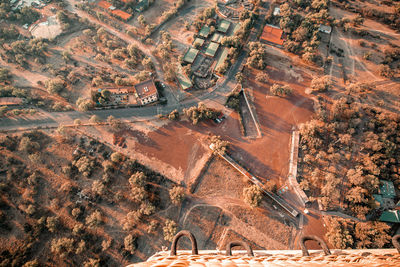 High angle view of historical building