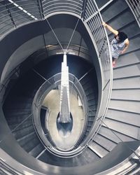 High angle view of spiral staircase